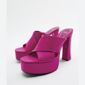 ZARA chunky platforms hot pink